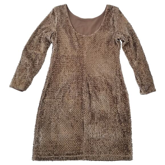 Sequin Cocktail Dress Leslie Fay Plus Size 14 Brown Velvet Metallic Evening NWT - Picture 8 of 9